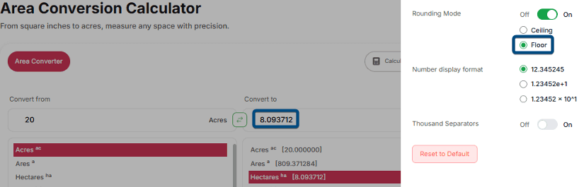 Set rounding option as _Floor_