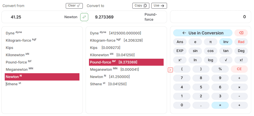 Built-in scientific calculator